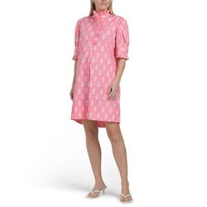 NAVY BLEU Pink Westport Short Sleeve Mini Dress